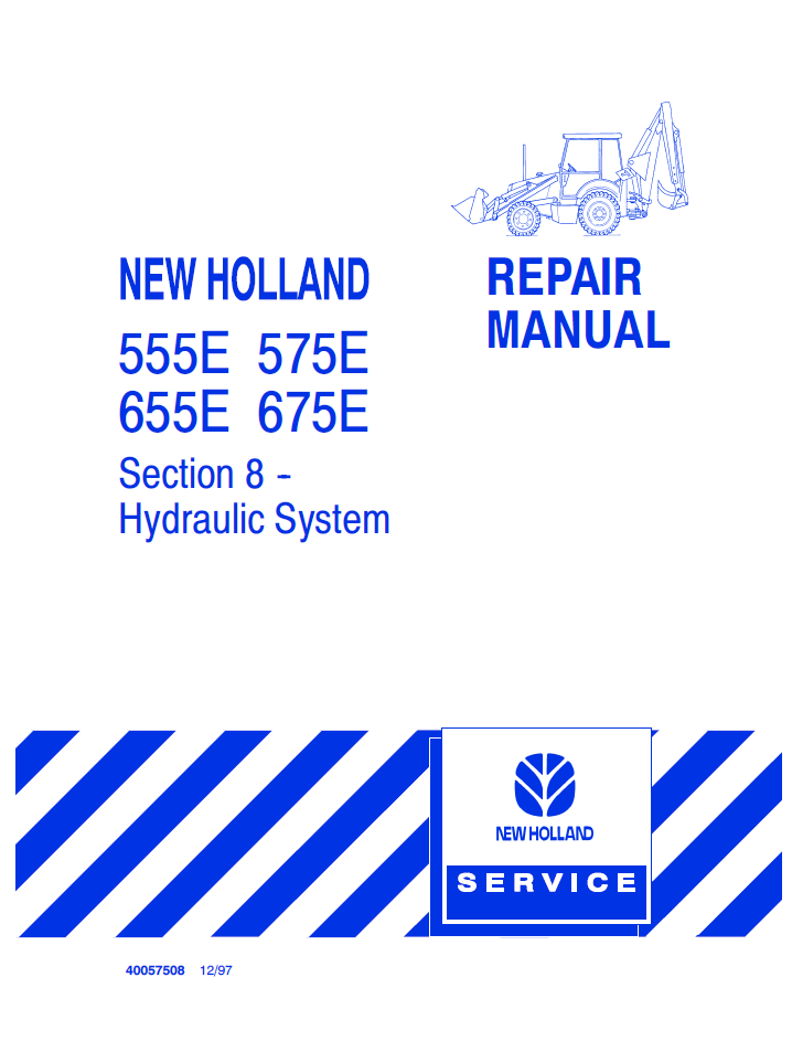 New Holland 555E 575E 655E 675E Loader Backhoe Manual 40057508 PDF