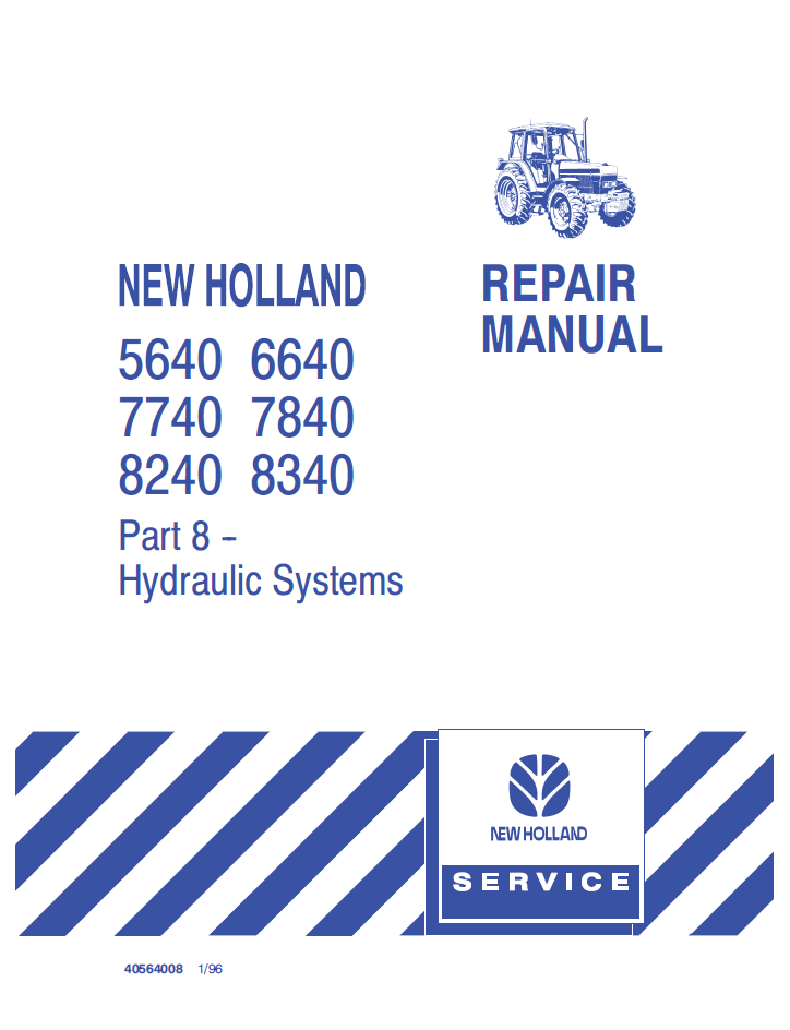 New Holland 5640-8340 Tractor Service Manual 40564008 PDF