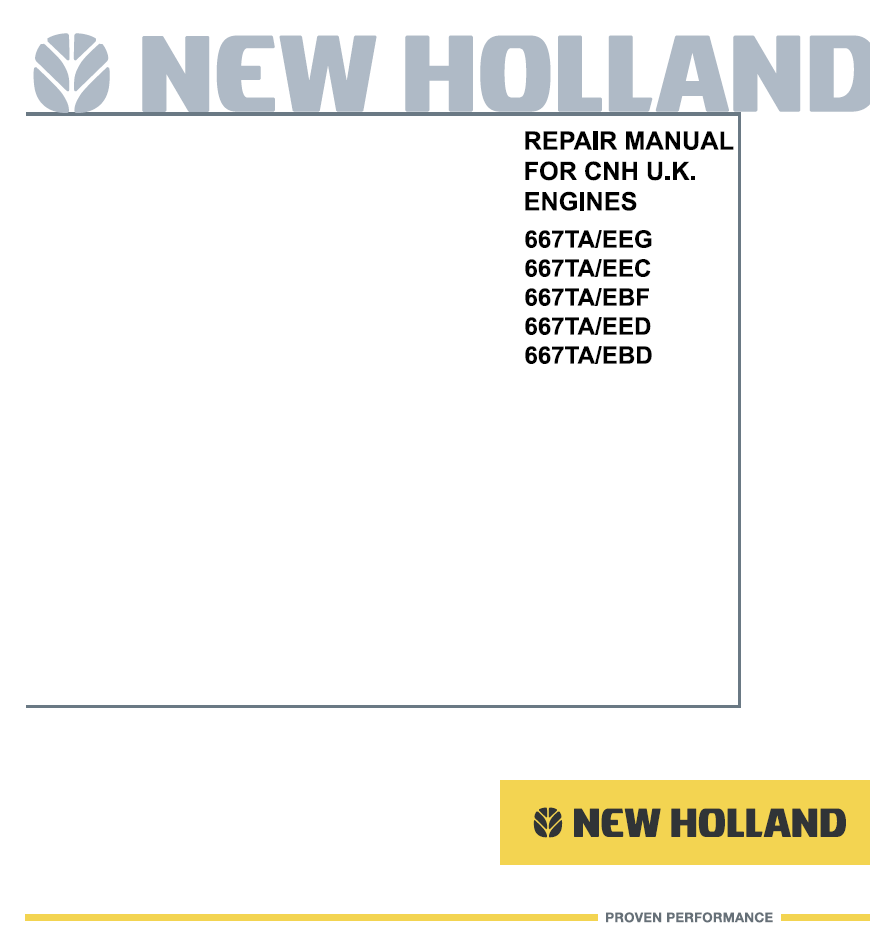 New Holland 667TA Engine Repair Manual 60413689 PDF