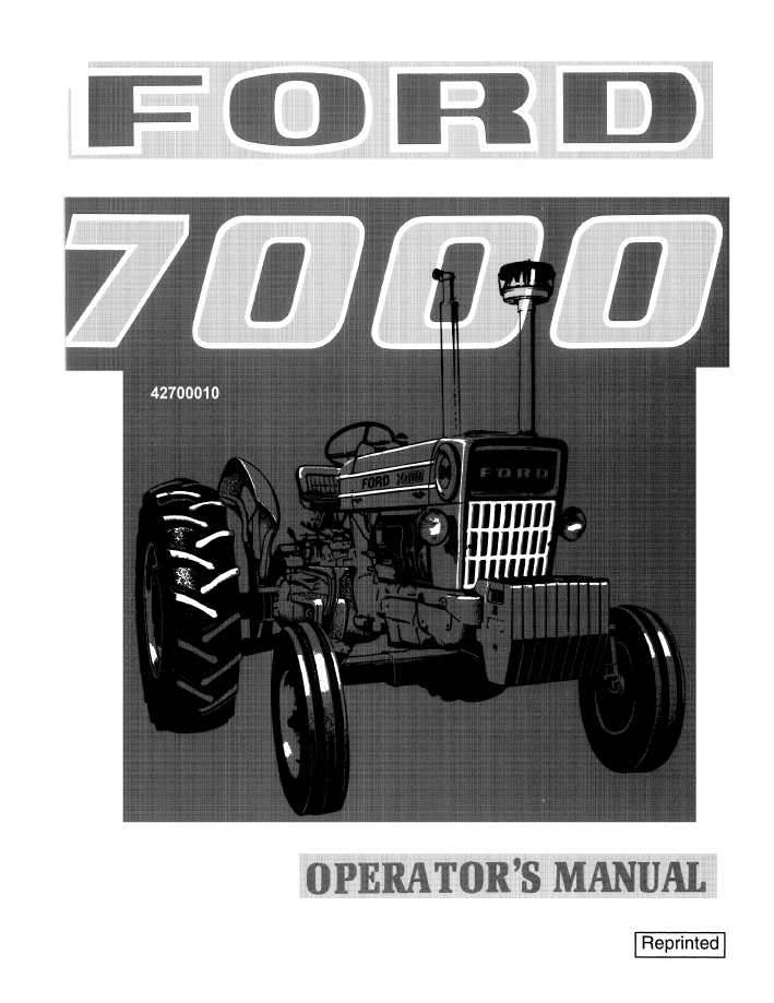 New Holland 7000 Tractor Operator's Manual (Pub. No. 42700010)