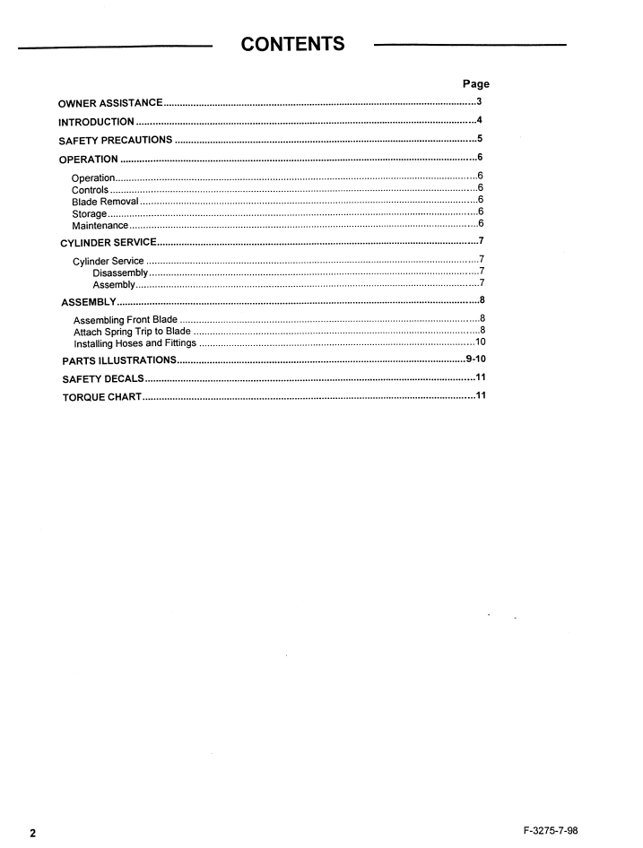 New Holland 702C TC25 TC29 TC33 Front Blade Manual PDF
