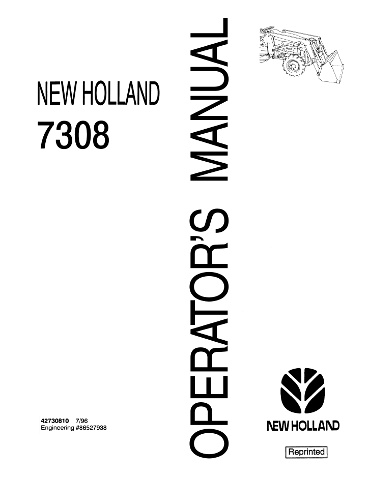 New Holland 7308 Loader Operator Manual 42730810 PDF