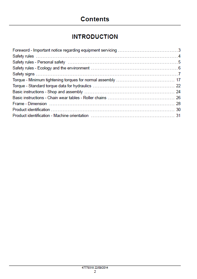 New Holland 790CP Header Repair & Maintenance Manual 47779318 PDF