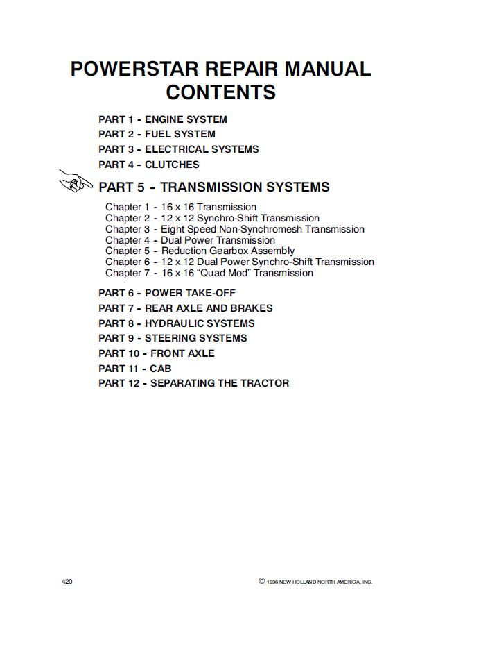 New Holland 8240 8340 Transmission System Service Repair Manual PDF
