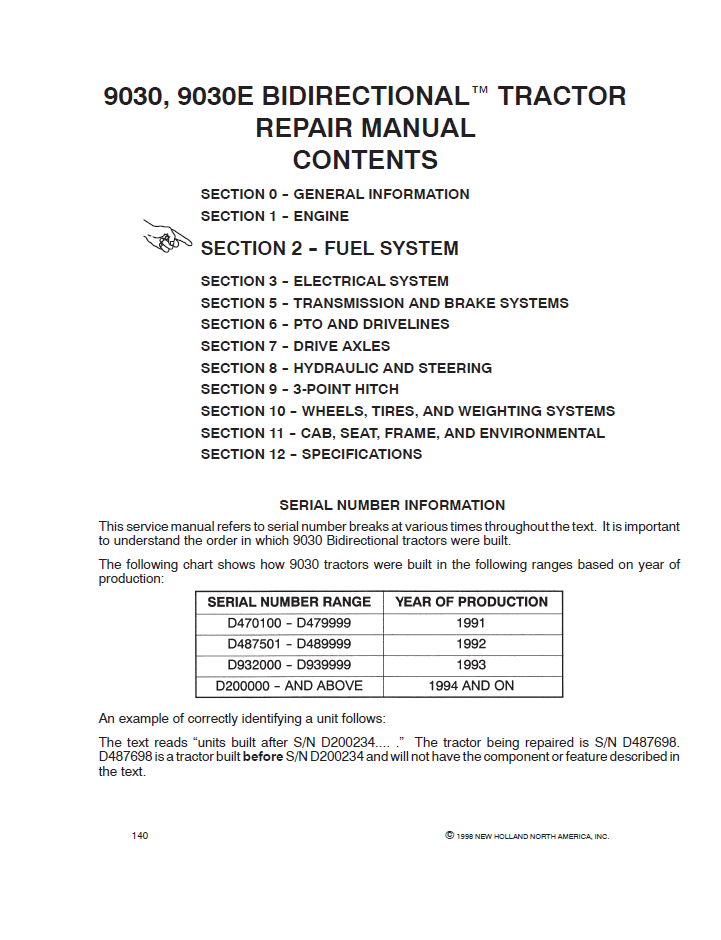 New Holland 9030 9030E Bidirectional Service Repair Manual 40903002