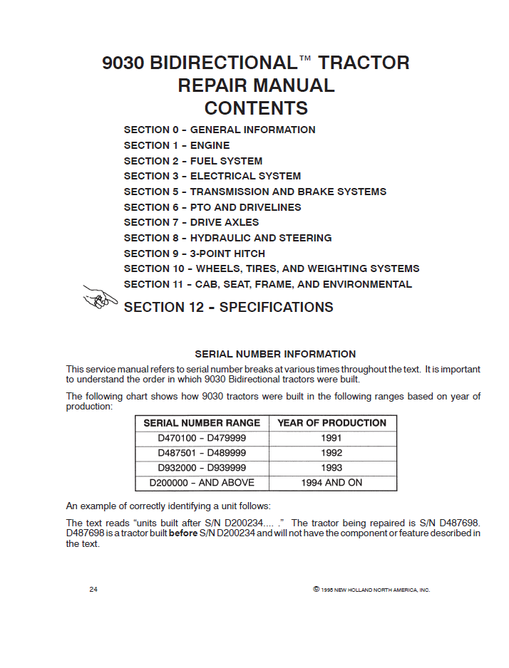 New Holland 9030 Bidirectional Tractor Workshop Manual 40903012 PDF