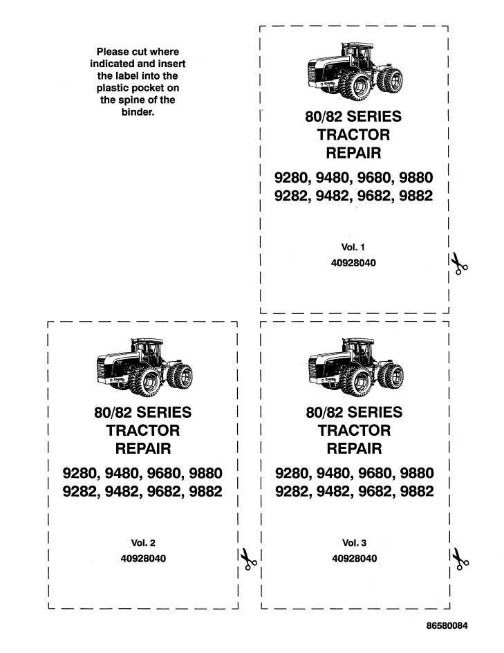 New Holland 9280-9882 Tractor Service Repair Manual 40928040 PDF