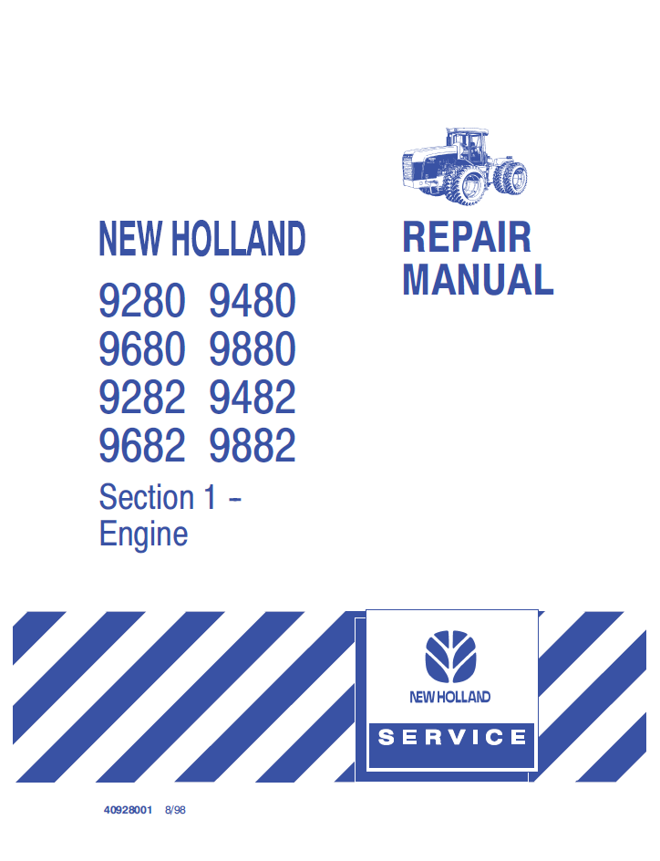 New Holland 9280-9882 Tractor Workshop Service Repair Manual 40928001 PDF