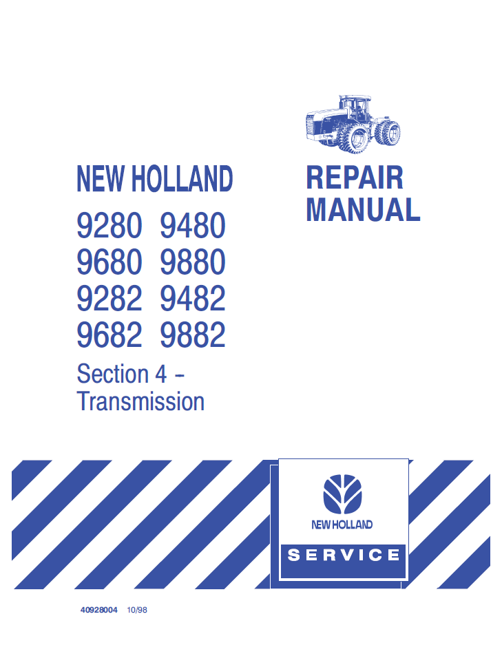 New Holland 9280-9882 Transmission Service Repair Manual PDF