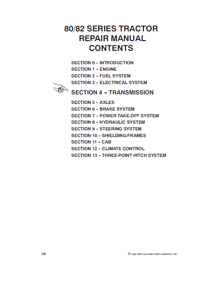 New Holland 9280, 9480, 9680 & 9880 Tractor Repair Manual 40928004