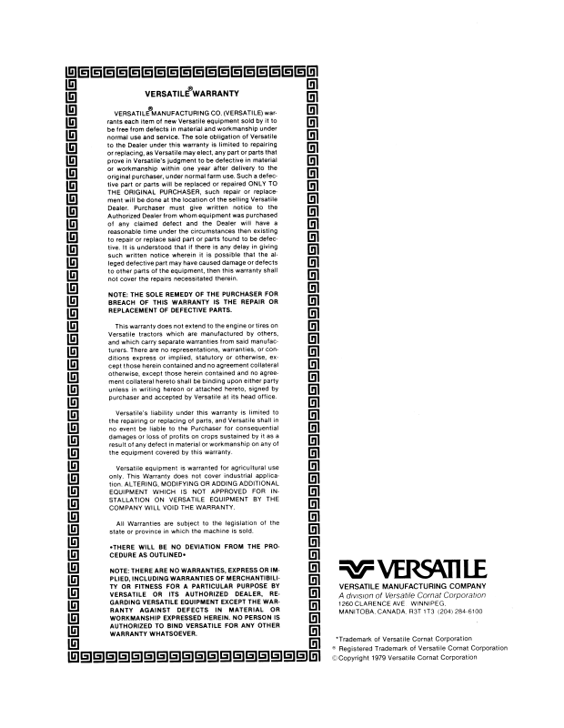 New Holland 935 Versatile Tractor Operator Manual PDF 42093512
