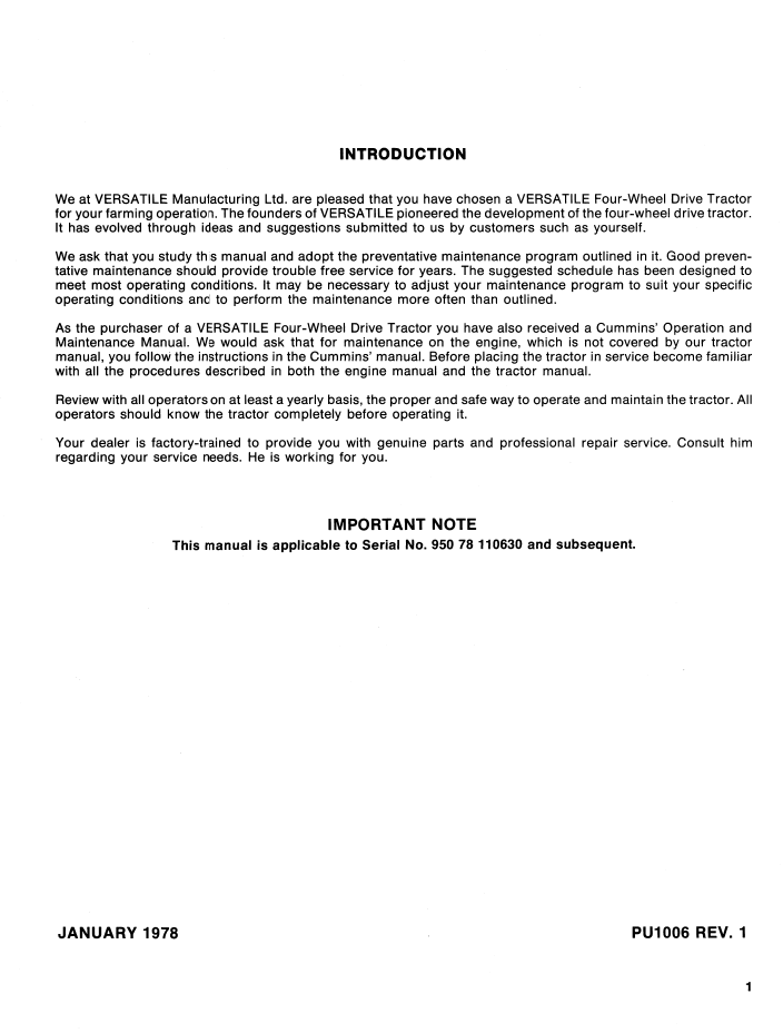 New Holland 950 4WD Tractor Operator Manual PDF 42095010