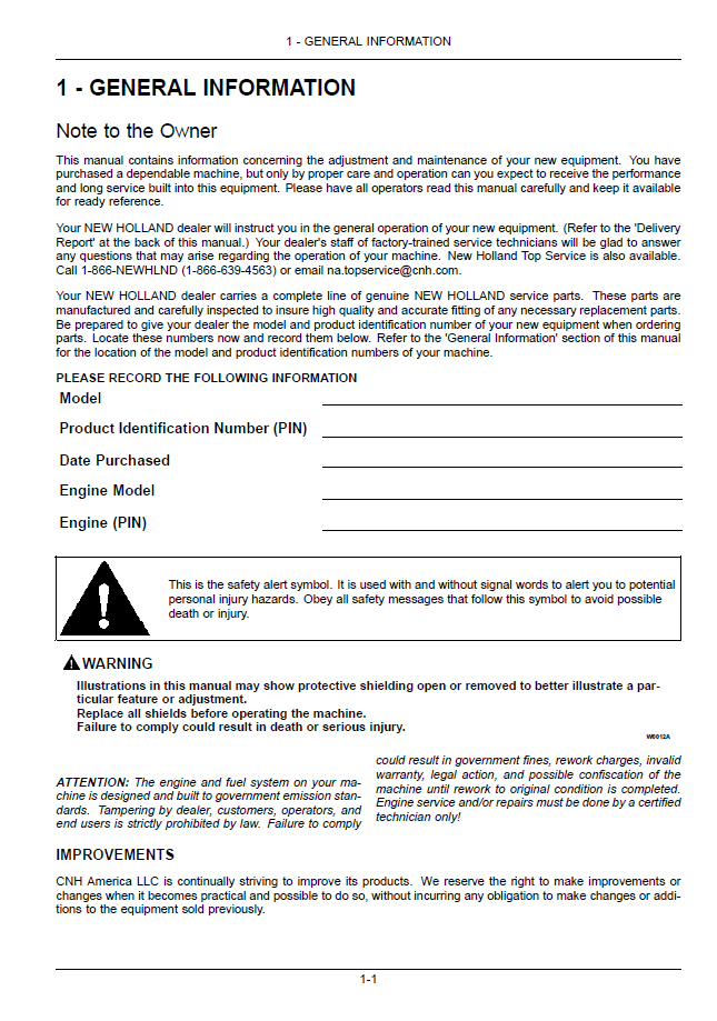 New Holland Boomer 20, Boomer 25 Manual 47708986 PDF