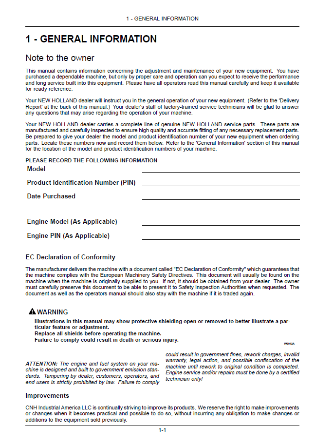 New Holland Boomer 3040 CVT, 3045 CVT, 3050 CVT Manual 47711724 PDF