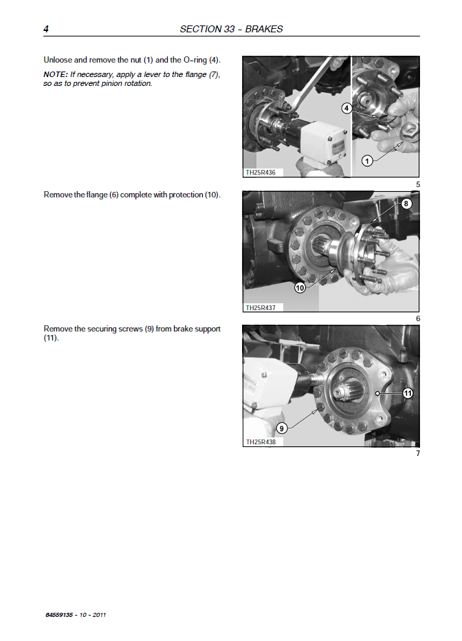 New Holland Brake Service & Maintenance Manual 47410199NA