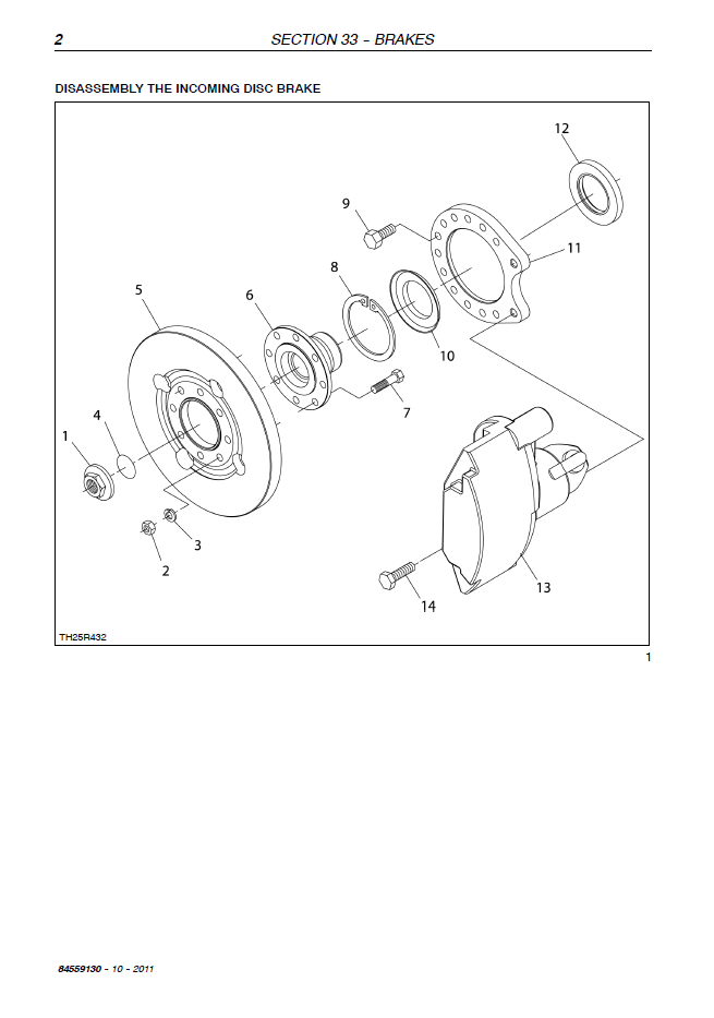 New Holland Brake System Technical Manual 47410203NA