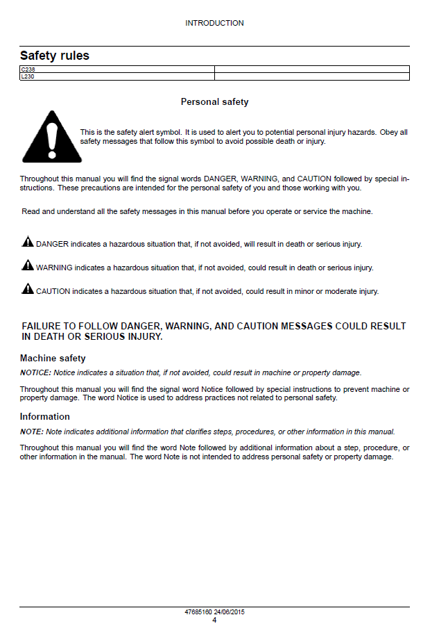 New Holland C238 L230 Skid Steer & Track Loader Factory Manual PDF #47899776