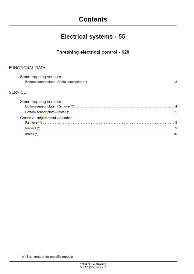 New Holland CR9090 EU, CX8080 Elevation, CX8090 Elevation Service Manual 47712615 PDF