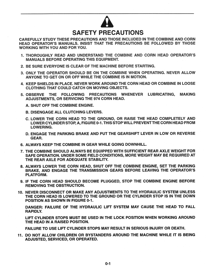New Holland Corn Head 974 Maintenance Manual 40097412 PDF