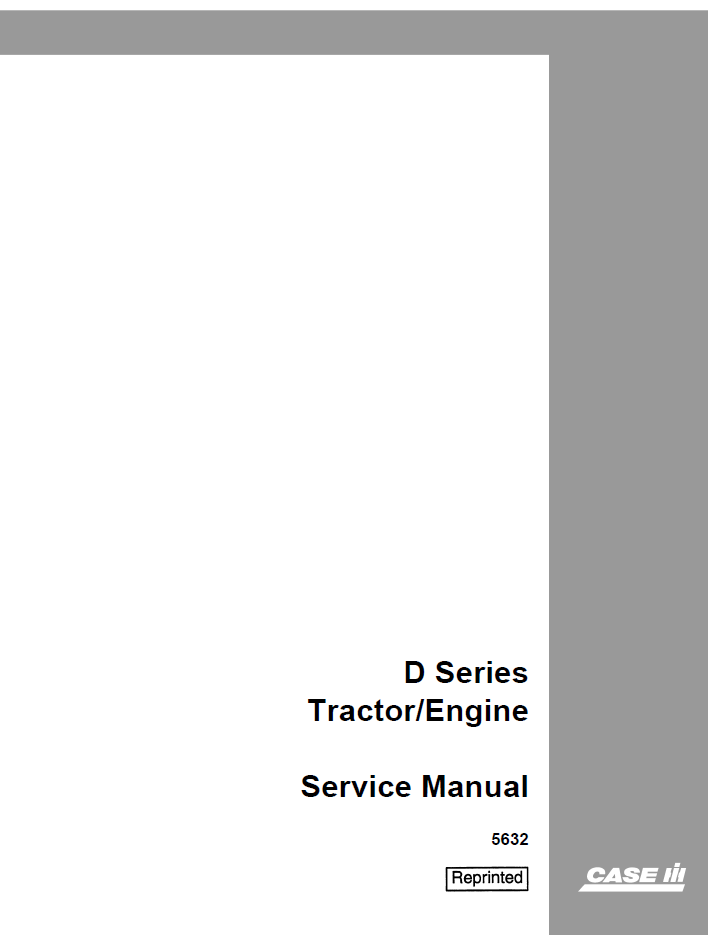 New Holland D Series Tractor Engine Operator Manual 5632 PDF