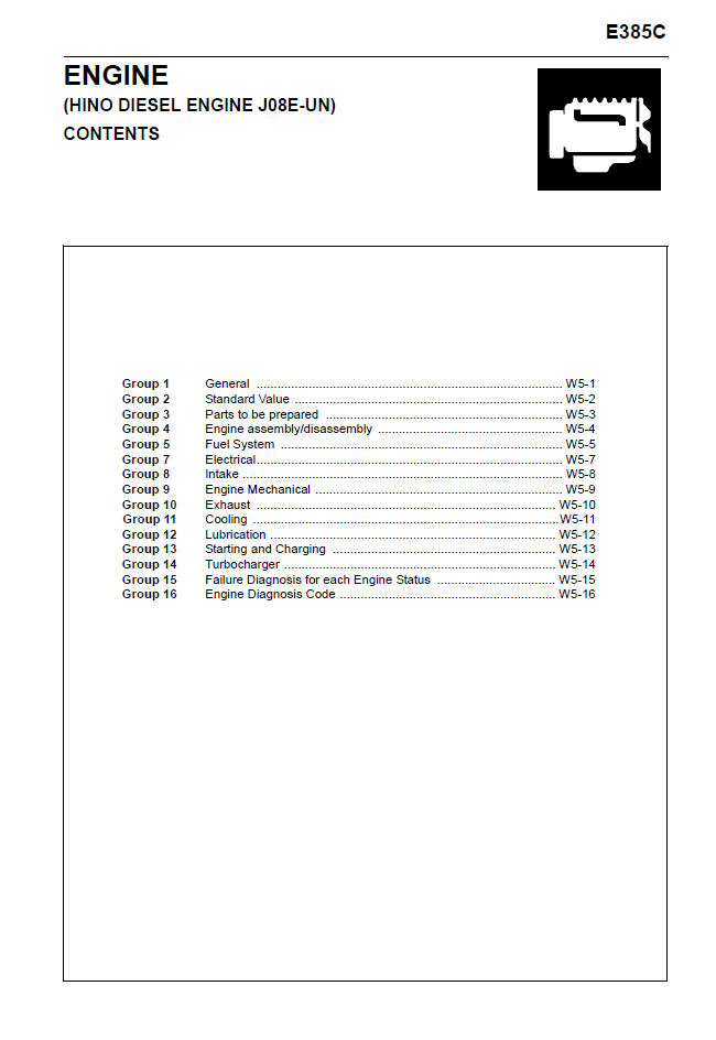 New Holland E385C Hino J08E-UN Diesel Engine Service Manual 47391166A
