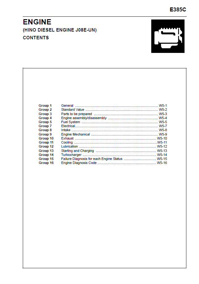 New Holland E385C Hino J08E-UN Diesel Engine Workshop and Repair Handbook 47391166A (PDF)
