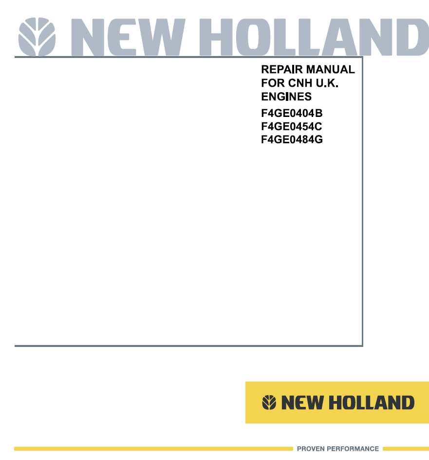 New Holland F4GE0404B F4GE0454C F4GE0484G Manual 60413694 PDF