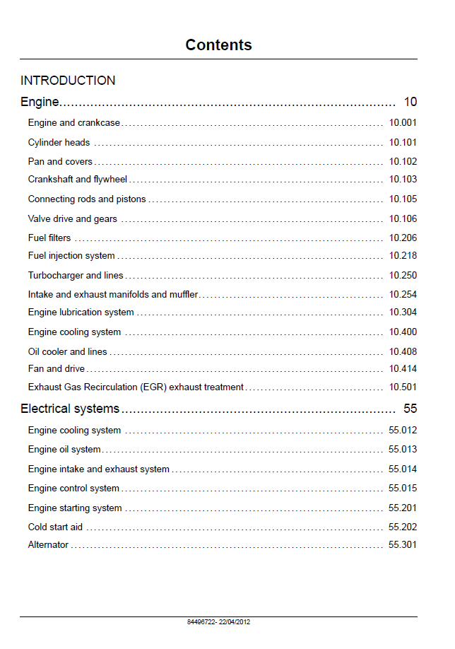 New Holland F5DFL413 Series Engine Service Manual | Part No. 84496722