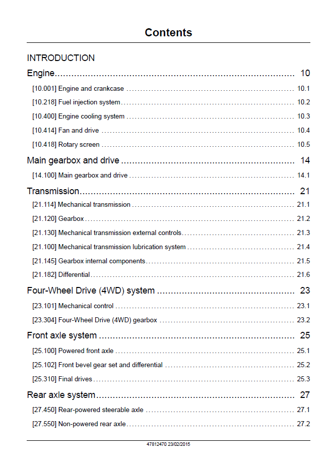 New Holland FR700 & FR850 Forage Harvester Repair Manual 47812470 PDF