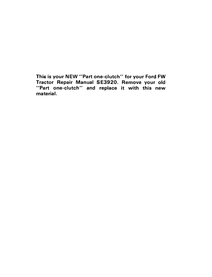 New Holland FW-20 FW-30 FW-40 FW-60 Repair Manual 40003040 PDF