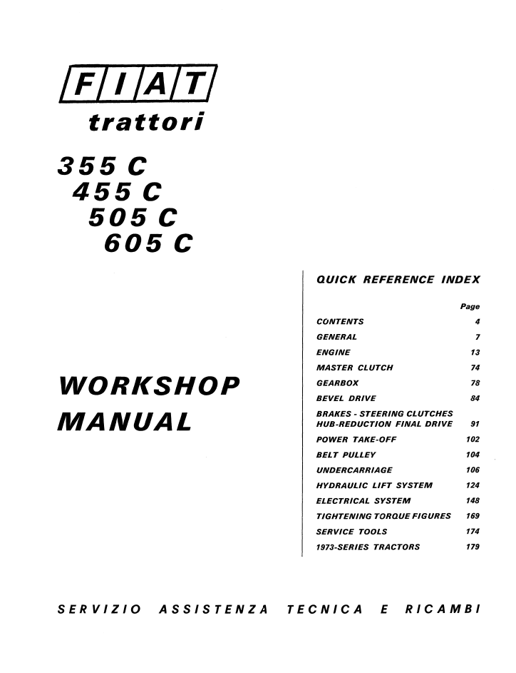 New Holland Fiat 355C 455C 505C 605C Workshop Manual 06910045 PDF