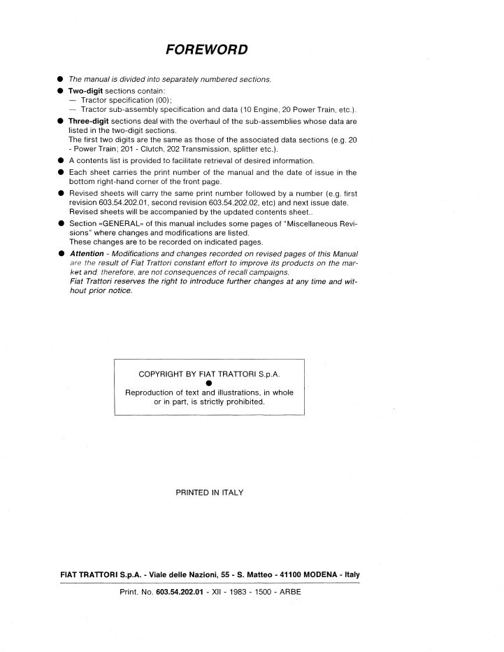New Holland Fiat 580 580 DT 680 680 DT Tractor Repair Manual 06910054