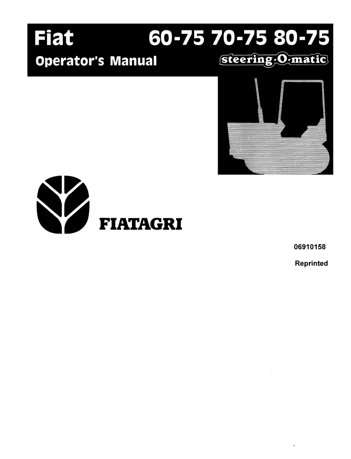 New Holland Fiat 60-75, 70-75 & 80-75 Operator Manual 06910158