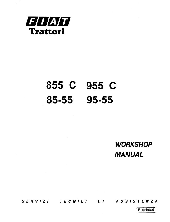 New Holland Fiat 855C, 85-55, 955C & 95-55 Workshop Manual 06910092