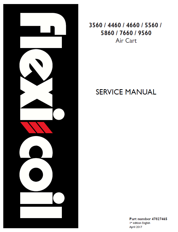 New Holland FlexiCoil 3560-9560 Air Cart Service Manual | 47827465 PDF