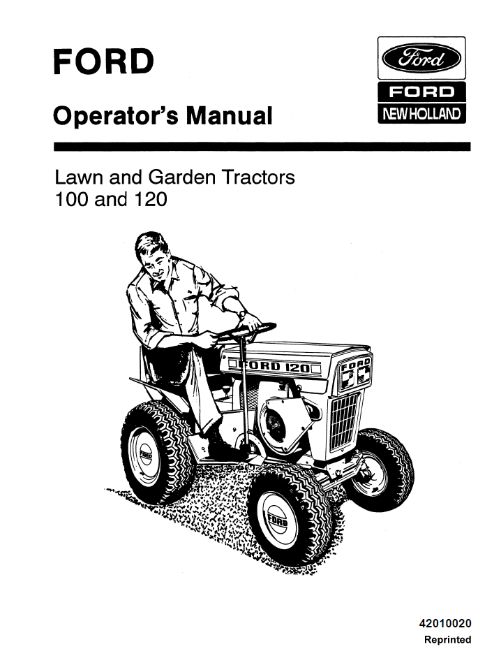 New Holland Ford 100 120 Lawn Garden Tractor Manual 42010020