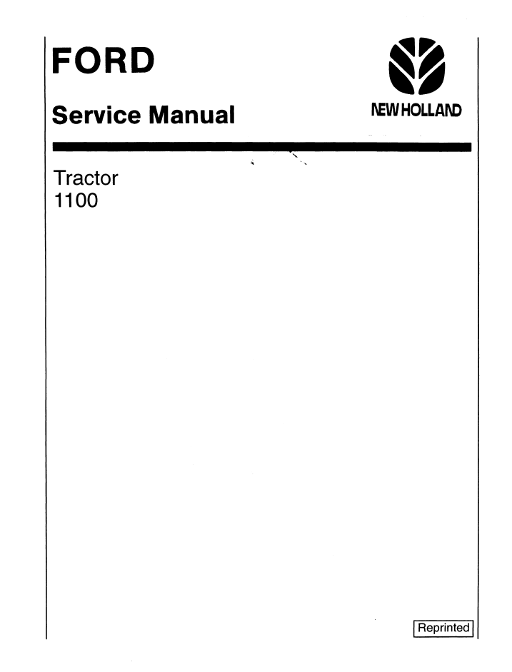 New Holland Ford 1100-1900 Tractor Service Manual 40110010 PDF