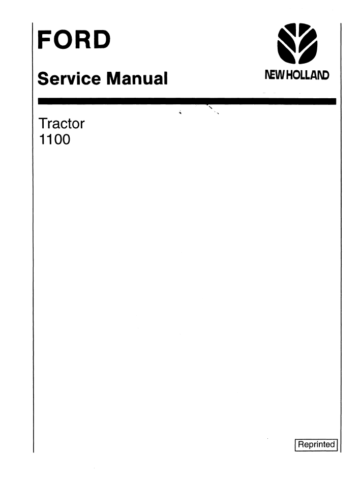 New Holland Ford 1100-1900 Tractor Service Manual 40130040 PDF