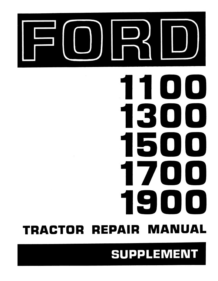 New Holland Ford 1100, 1300, 1500 Tractor Manual 40110010 PDF