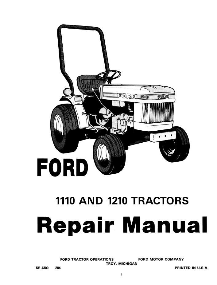 New Holland Ford 1110 1210 Service Manual PDF 42111020
