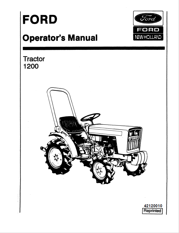 New Holland Ford 1200 Tractor Operator Manual 42120010 PDF
