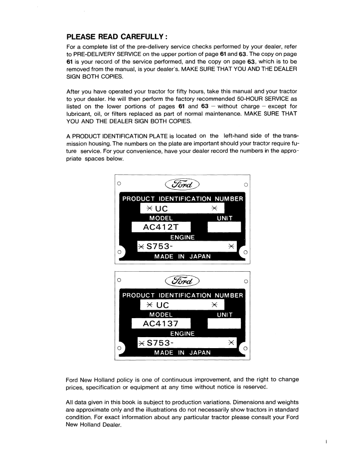 New Holland Ford 1220 Tractor Operating Guide 42122010 PDF