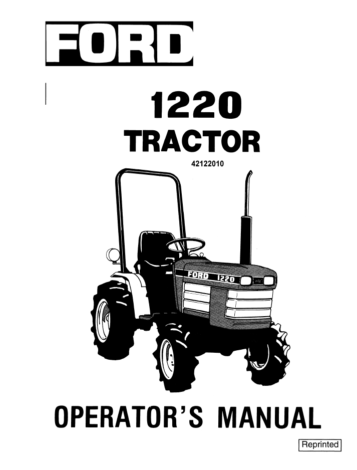New Holland Ford 1220 Tractor Operator Manual 42122010 PDF