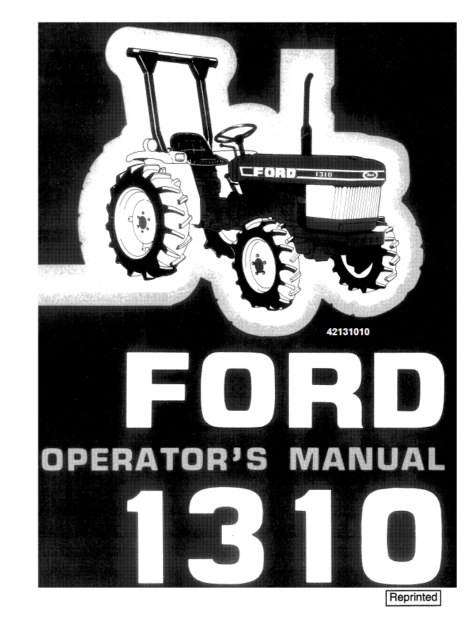 New Holland Ford 1310 Tractor Operator Manual 42131010 PDF