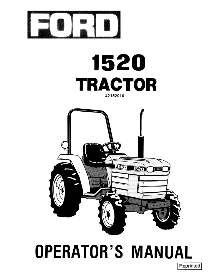 New Holland Ford 1520 Tractor Operator Manual 42152010 PDF