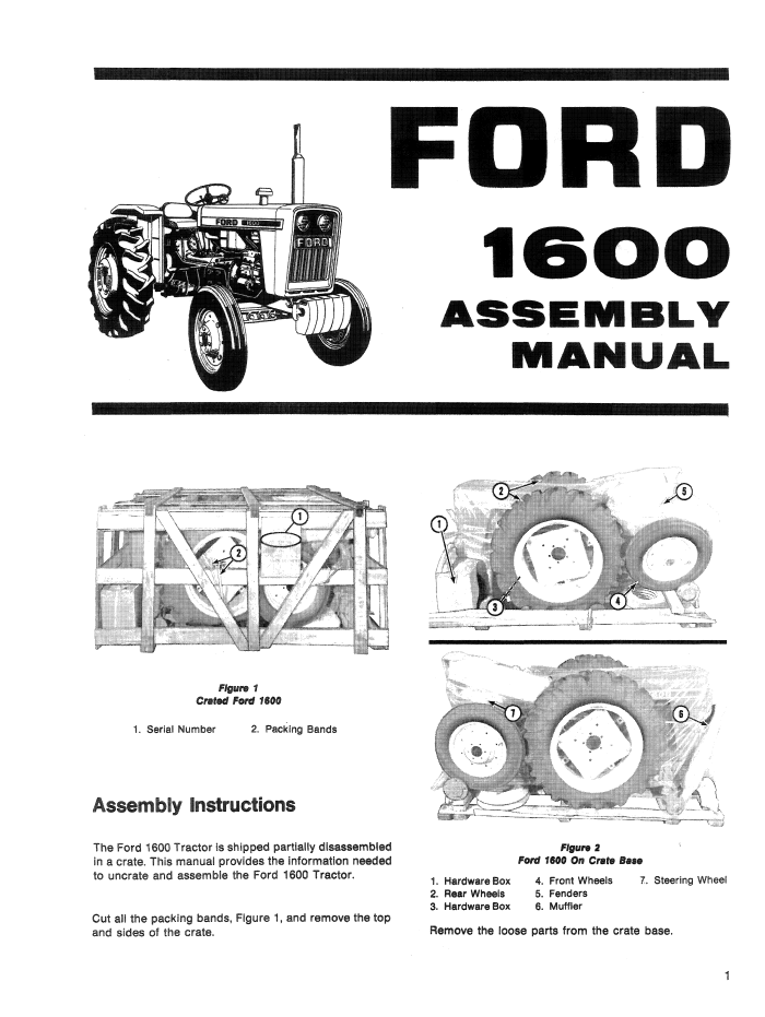 New Holland Ford 1600 Tractor Operating Guide 42160011 PDF
