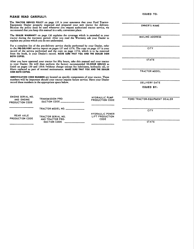 New Holland Ford 2000 3000 4000 5000 Manual 42200040 PDF