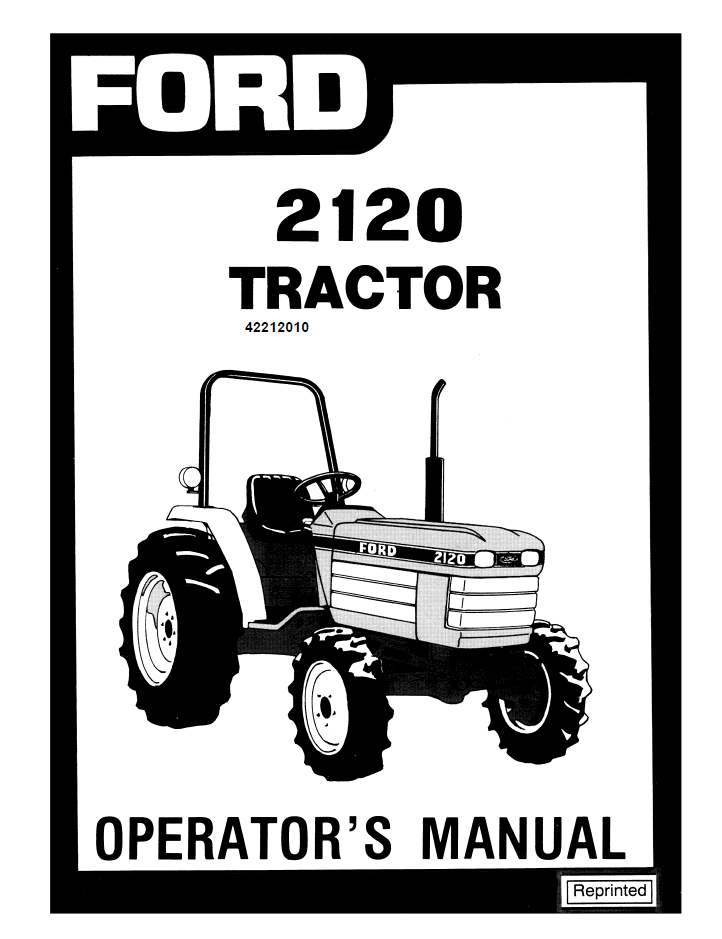New Holland Ford 2120 Tractor Operator Manual 42212010 PDF