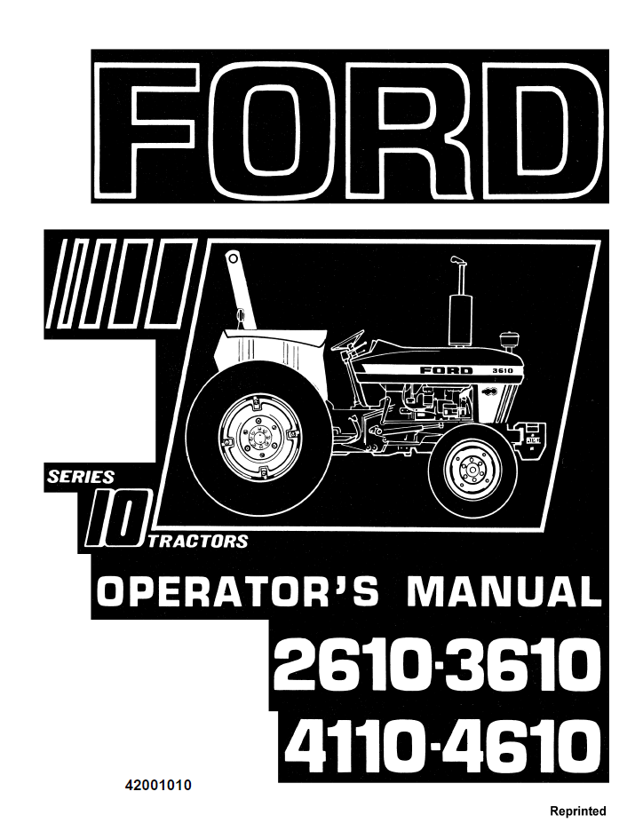 New Holland Ford 2610-3610 4110-4610 Series 10 Manual 42001010