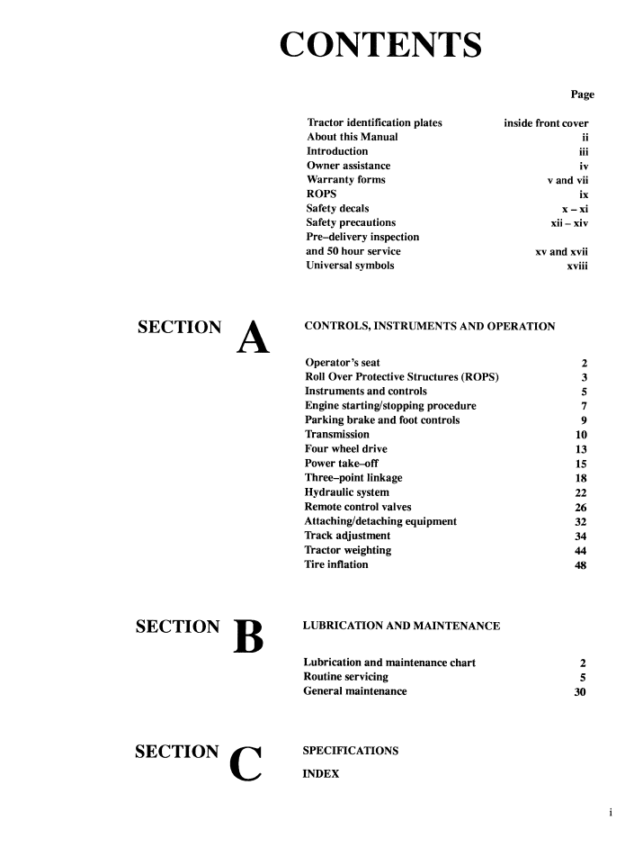 New Holland Ford 3230-5030 Tractor Operator Manual 42323052 PDF